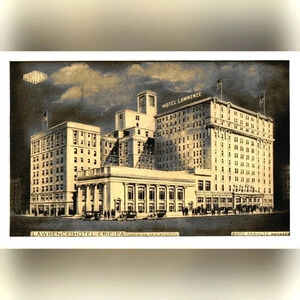 LAWRENCE HOTEL, ERIE, PA., SHOWING NEW ADDITION, Vintage Postcard